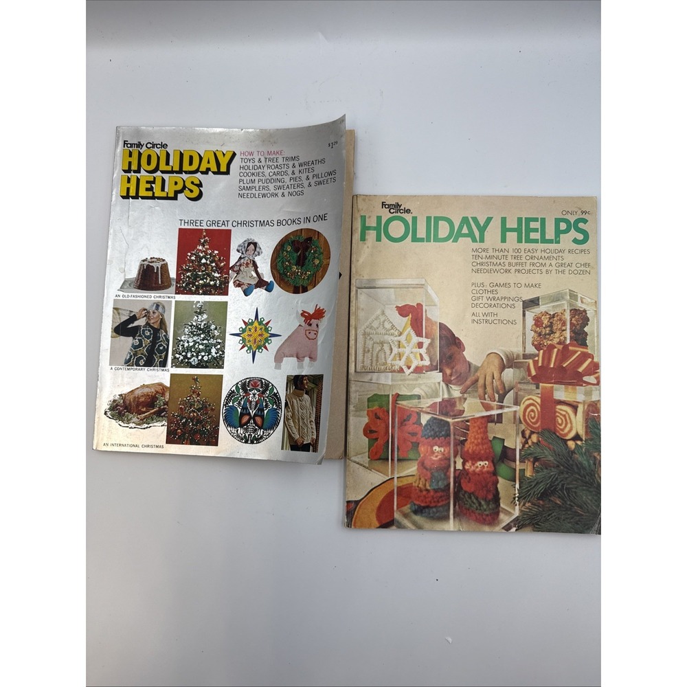 1970s Family Circle Holiday Helps Magazine Lot (2) Christmas‎ Crafts